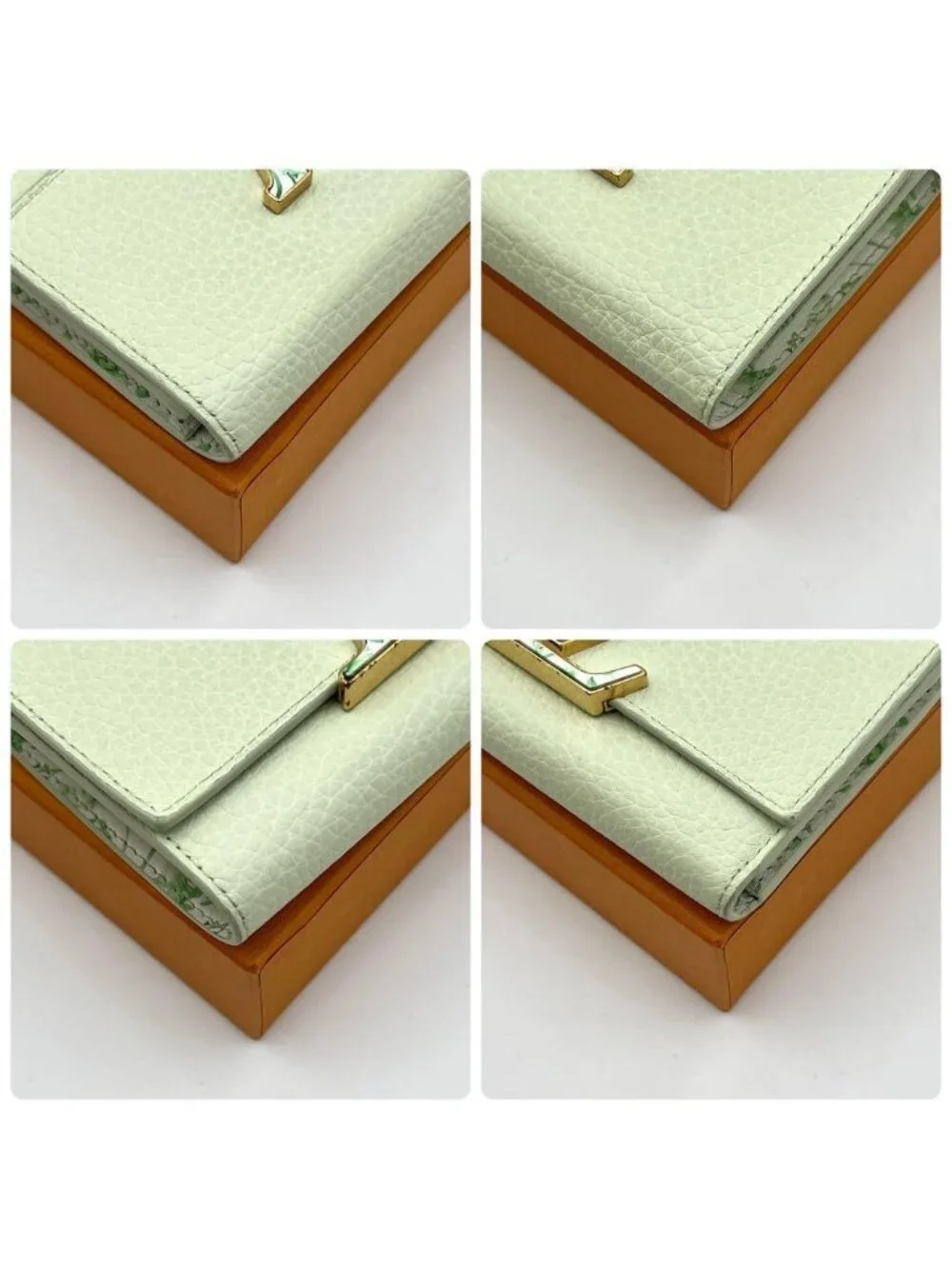 Louis Vuitton Taurillon Capucines Compact Green Trifold Wallet